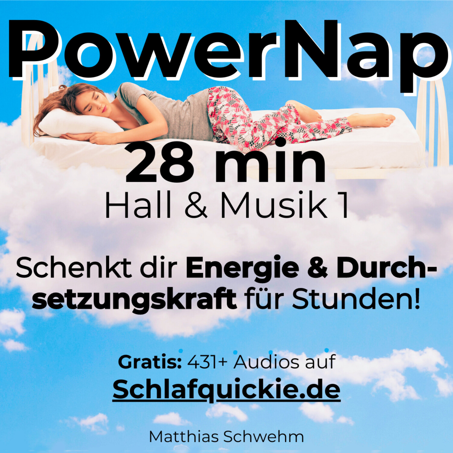 Power Nap 28 min Hall & Musik 1 📢 HypnoKing® NSDR✅ Schlafquickie, Mittagsschlaf Meditation