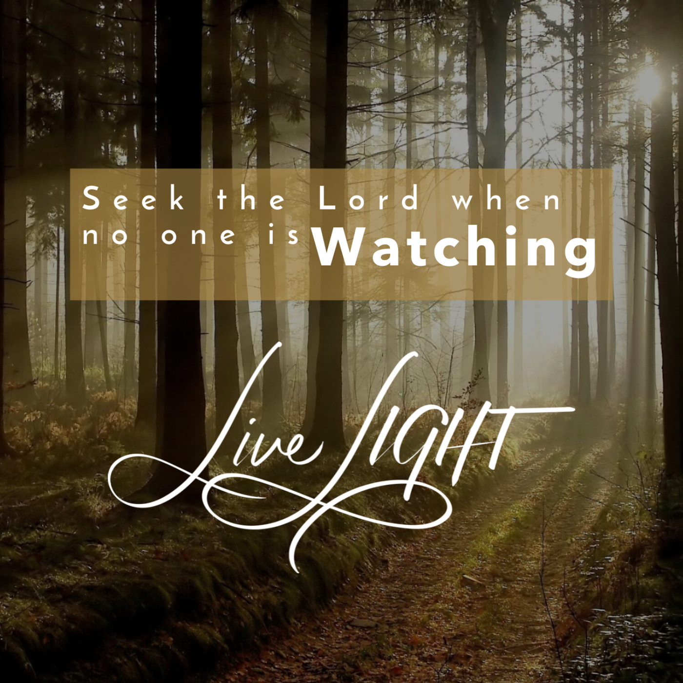 Seek the Lord when no one is watching