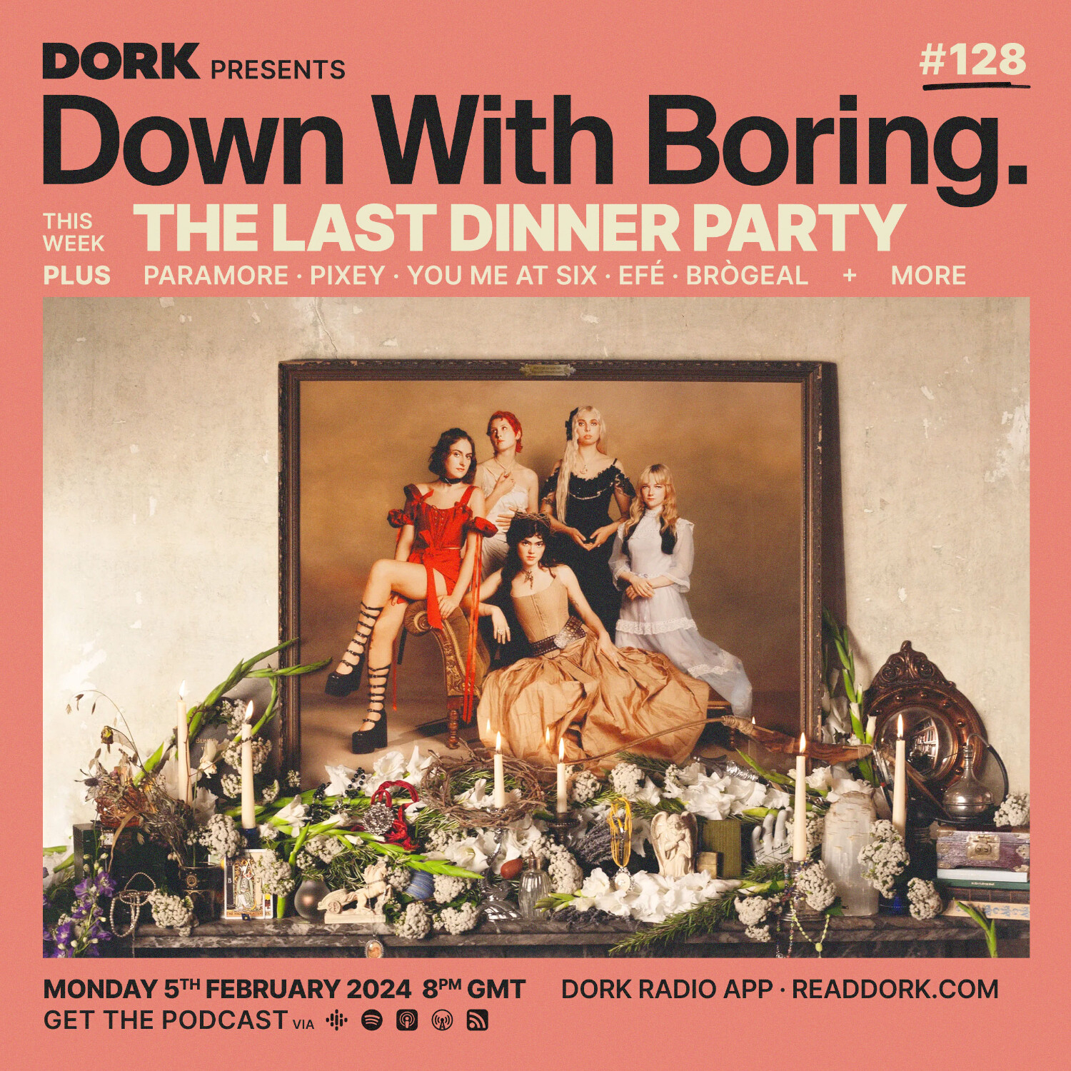 cover of episode Down With Boring #0128: The Last Dinner Party, Paramore and more