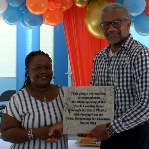 OECS PEARL plaque presentation ceremony at the Dennery Infant School artwork