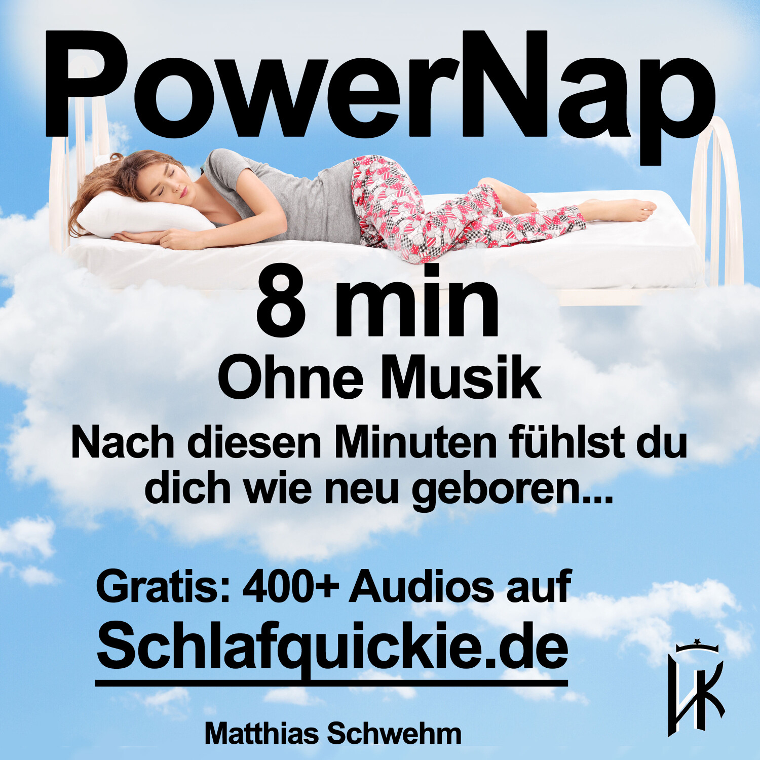 Power Nap 8 min deutsch ohne Musik 📢 HypnoKing® NSDR✅ Schlafquickie, Mittagsschlaf Meditation