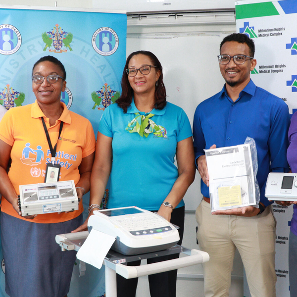 Ministry of Health Donates Biomedical Equipment to Millennium Heights Medical Complex (MHMC) to Enhance Patient Care artwork