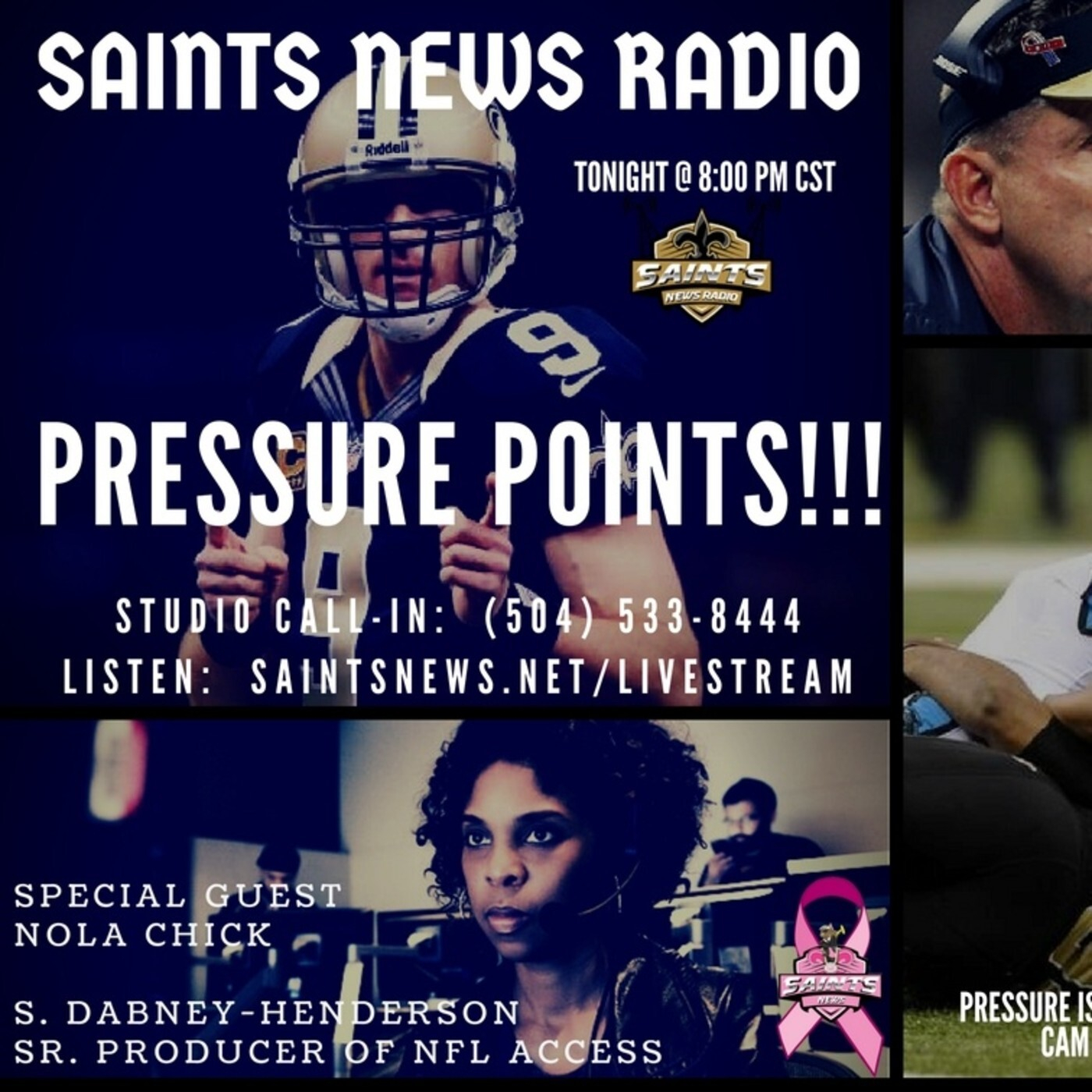 Saints News Radio:  Panthers vs. Saints Preview | NOLA Chick Interview (Podcast) episode artwork