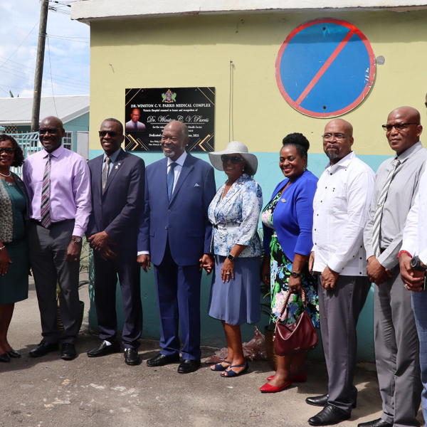 Victoria Hospital officially renamed as the Dr. Winston C.V. Parris Medical Complex artwork