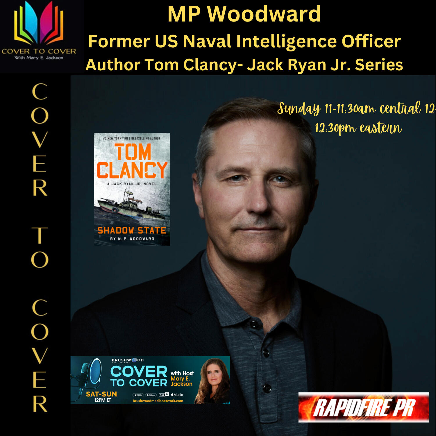 M.P. Woodward is the NYT Bestselling Author of the Tom Clancy Jack Ryan Jr. and The Handler CIA Espionage Series