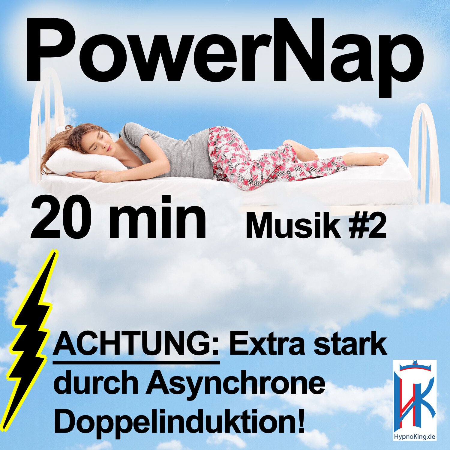 PowerNap 20 min [⚠️Extra stark:⚠️ Asynchrone Doppelinduktion!] Power Napping deutsch, Mittagsschlaf