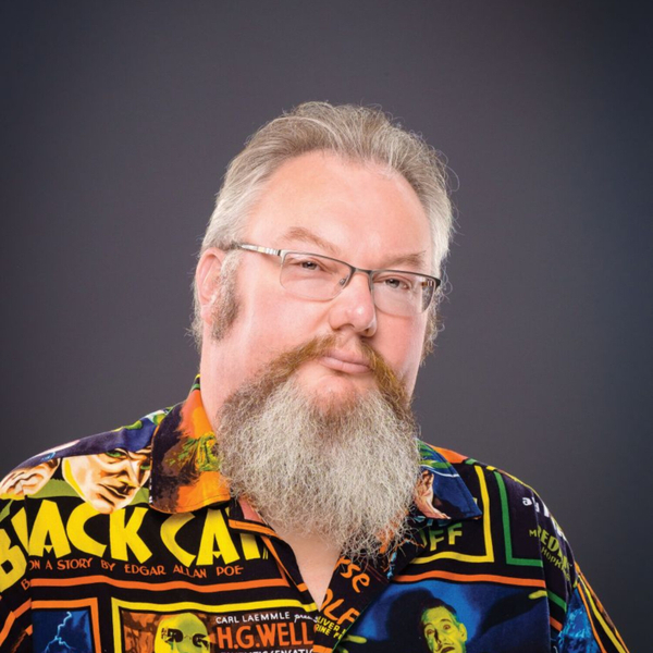 Mike Ensley of Nightmare Theatre on PBS in Pensacola Florida artwork