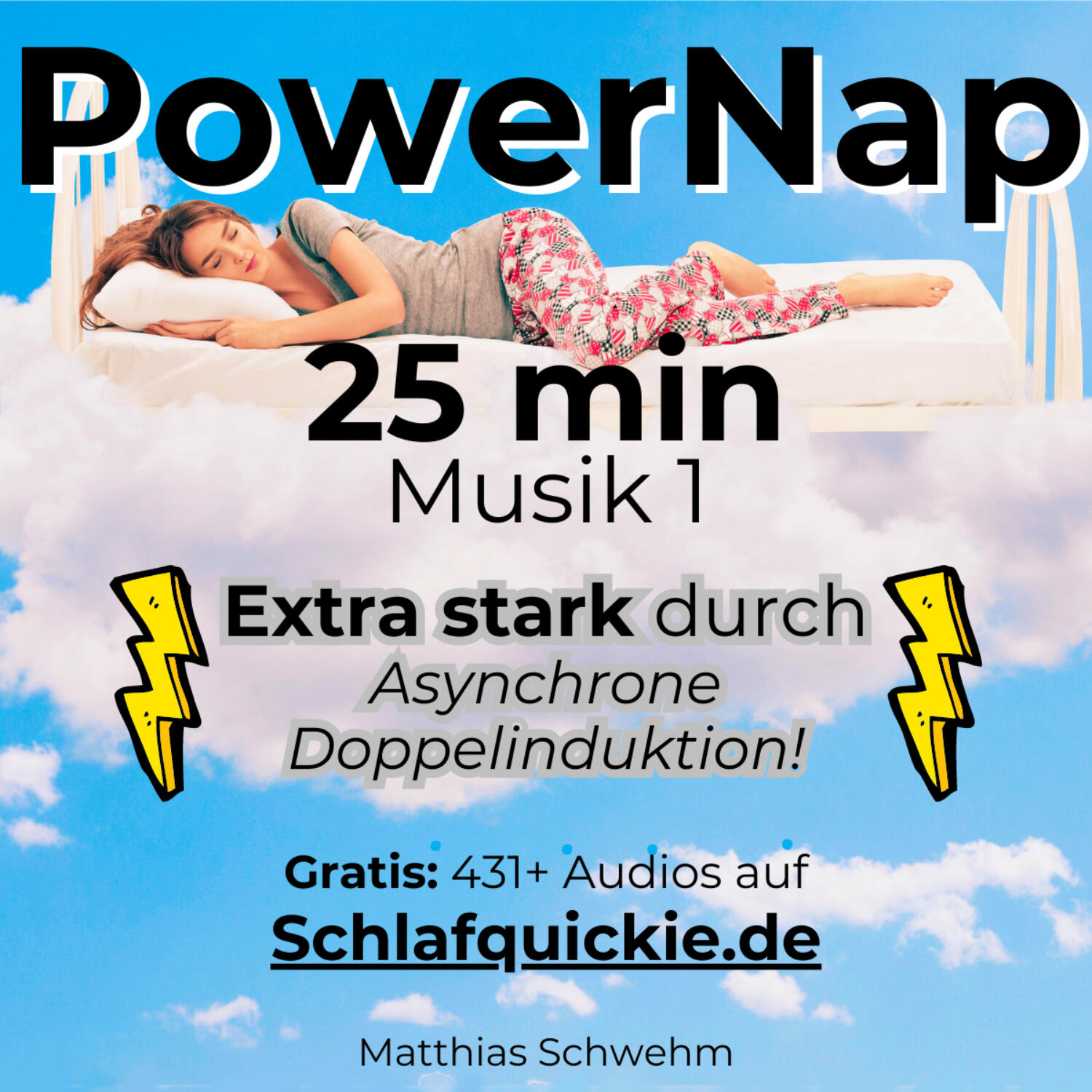 Power Nap  25 min ⚠️Extra stark durch ﻿Asynchrone Doppelinduktion!💥 Musik 1. Benutze Kopfhörer! 🎧 Hypnose Schlafquickie, Mittagsschlaf