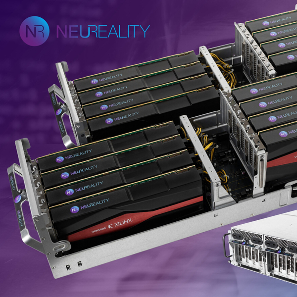 AI chip startup NeuReality introduces its NR1-P object-oriented hardware architecture. Featuring CEO and co-founder Moshe Tanach artwork