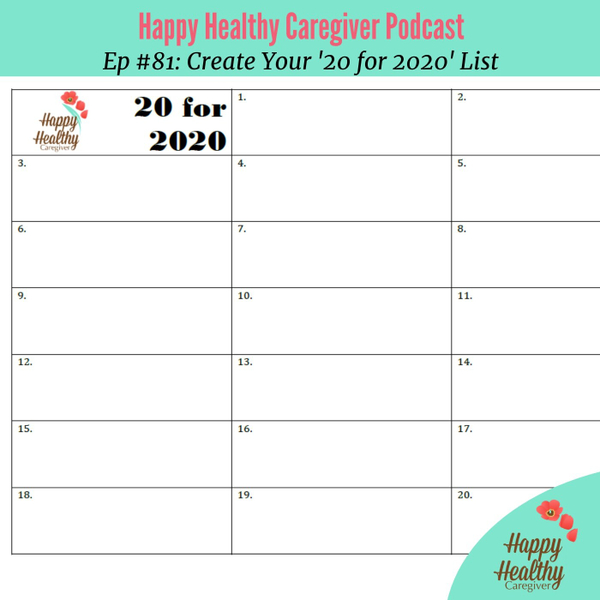 Creating Your '20 for 2020' List artwork