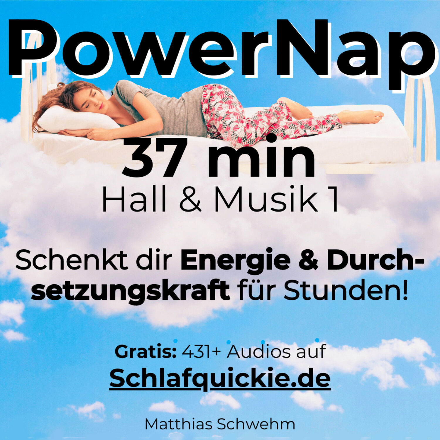 Power Nap 37 min Hall & Musik 1 📢 HypnoKing® NSDR✅ Schlafquickie, Mittagsschlaf Meditation