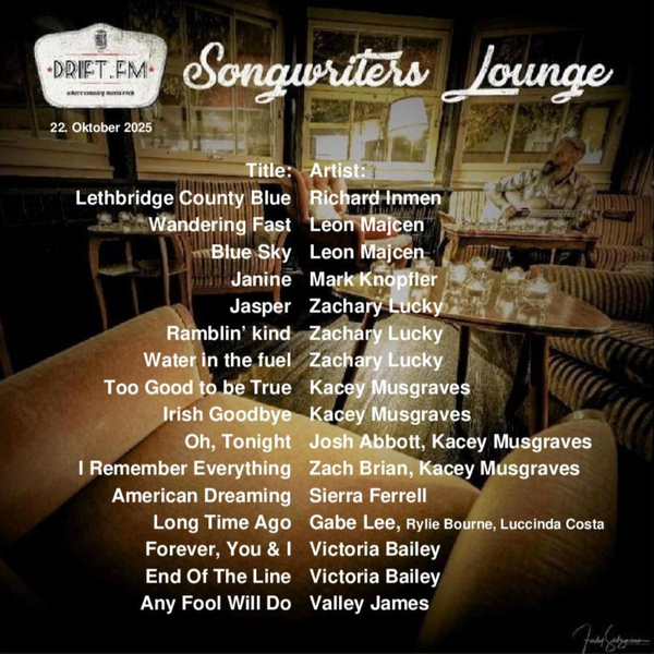 Songwriters Lounge vom 22. Oktober 2025 artwork