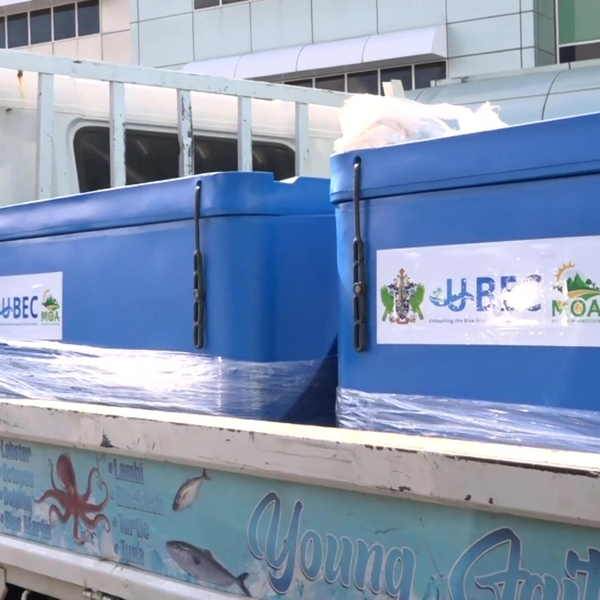 UBEC Project Ice Bins Handing over to Fishers  artwork