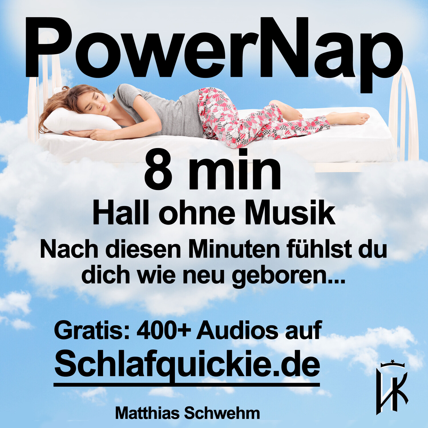 Power Nap 8 min deutsch Hall ohne Musik 📢 HypnoKing® NSDR✅ Schlafquickie, Mittagsschlaf Meditation