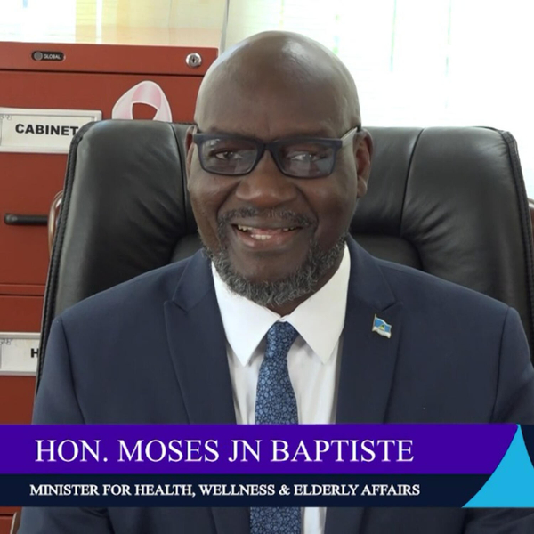 (Creole)  Hon. Moses Jn Baptiste on the Expansion of the Men’s Health Clinic artwork