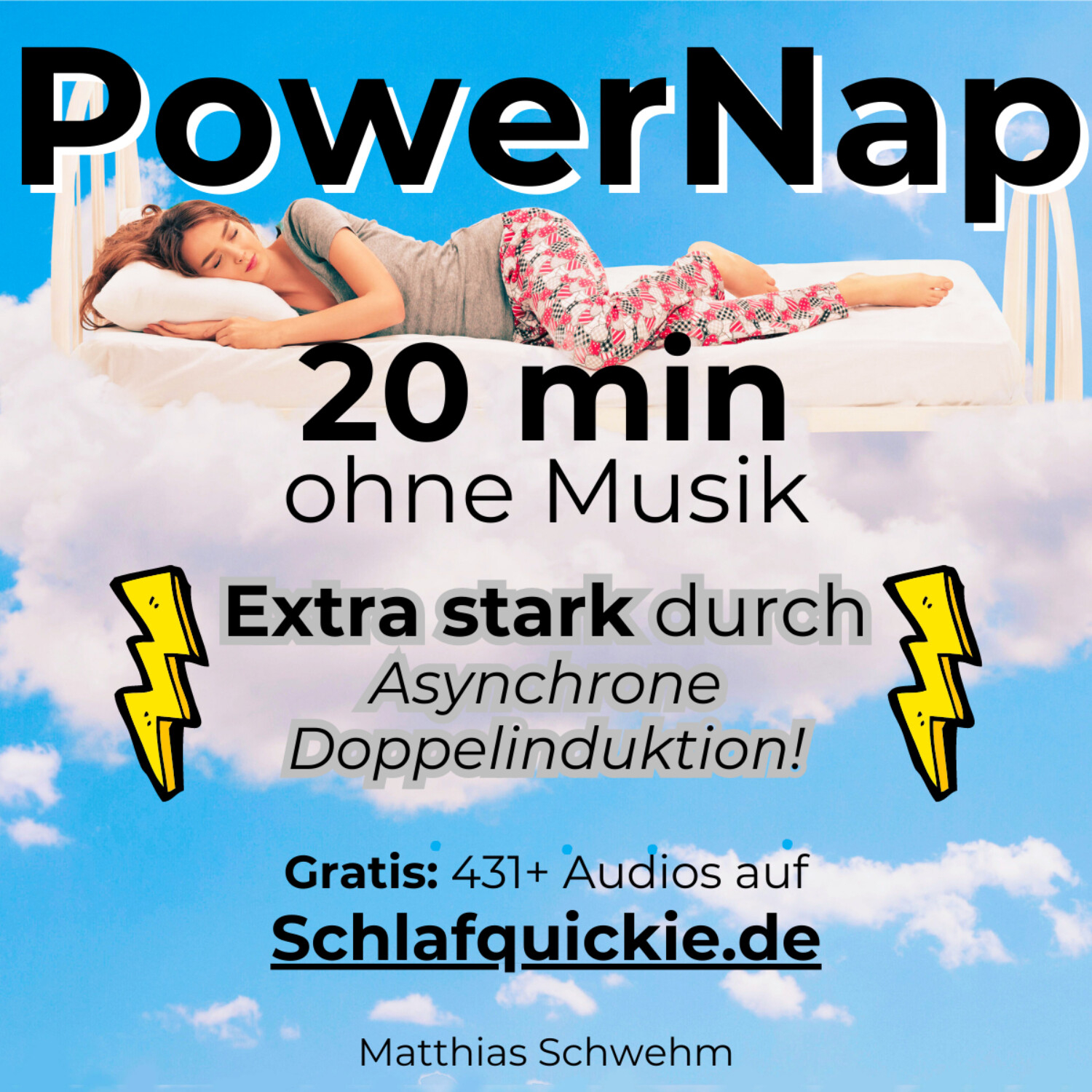 Power Nap  20 min ⚠️Extra stark durch ﻿Asynchrone Doppelinduktion!💥 ohne Musik. Benutze Kopfhörer! 🎧 Hypnose Schlafquickie, Mittagsschlaf