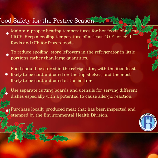 Environmental Health Division Issues Food Safety Guidelines for the Festive Season artwork