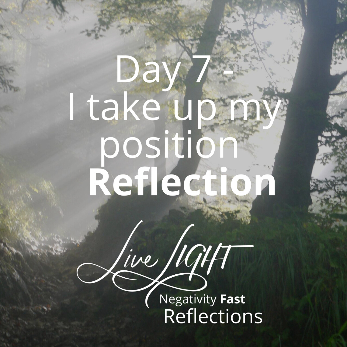 Day 7 - I take up my position Reflection
