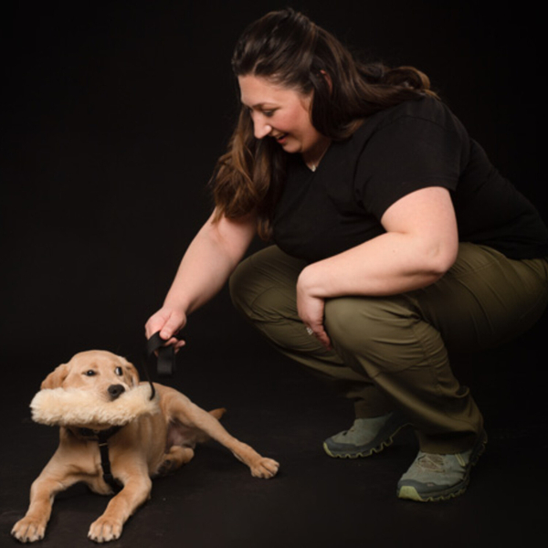 Co-Founder, CMO, Certified Professional Dog Trainer with LESLEY SHADE artwork