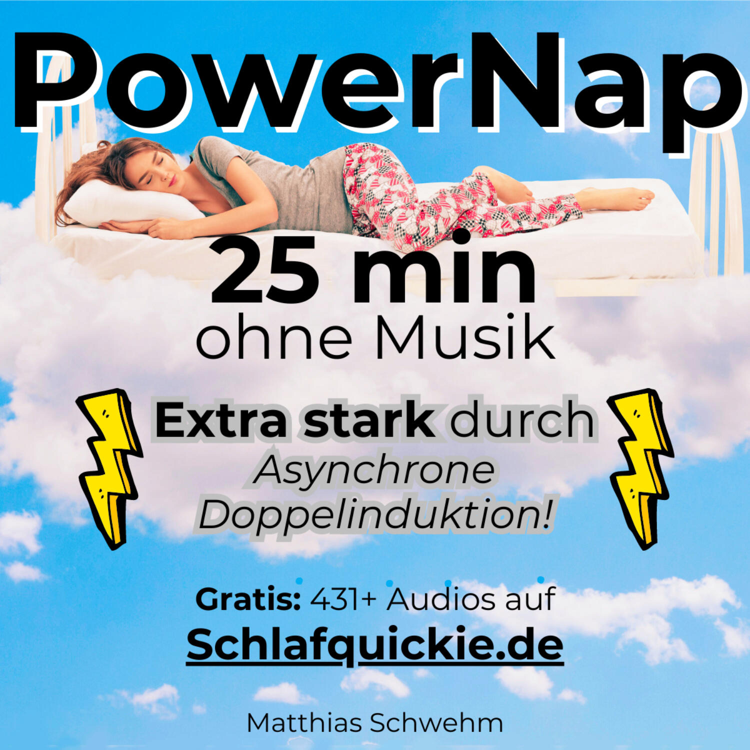 Power Nap  25 min ⚠️Extra stark durch ﻿Asynchrone Doppelinduktion!💥 ohne Musik. Benutze Kopfhörer! 🎧 Hypnose Schlafquickie, Mittagsschlaf