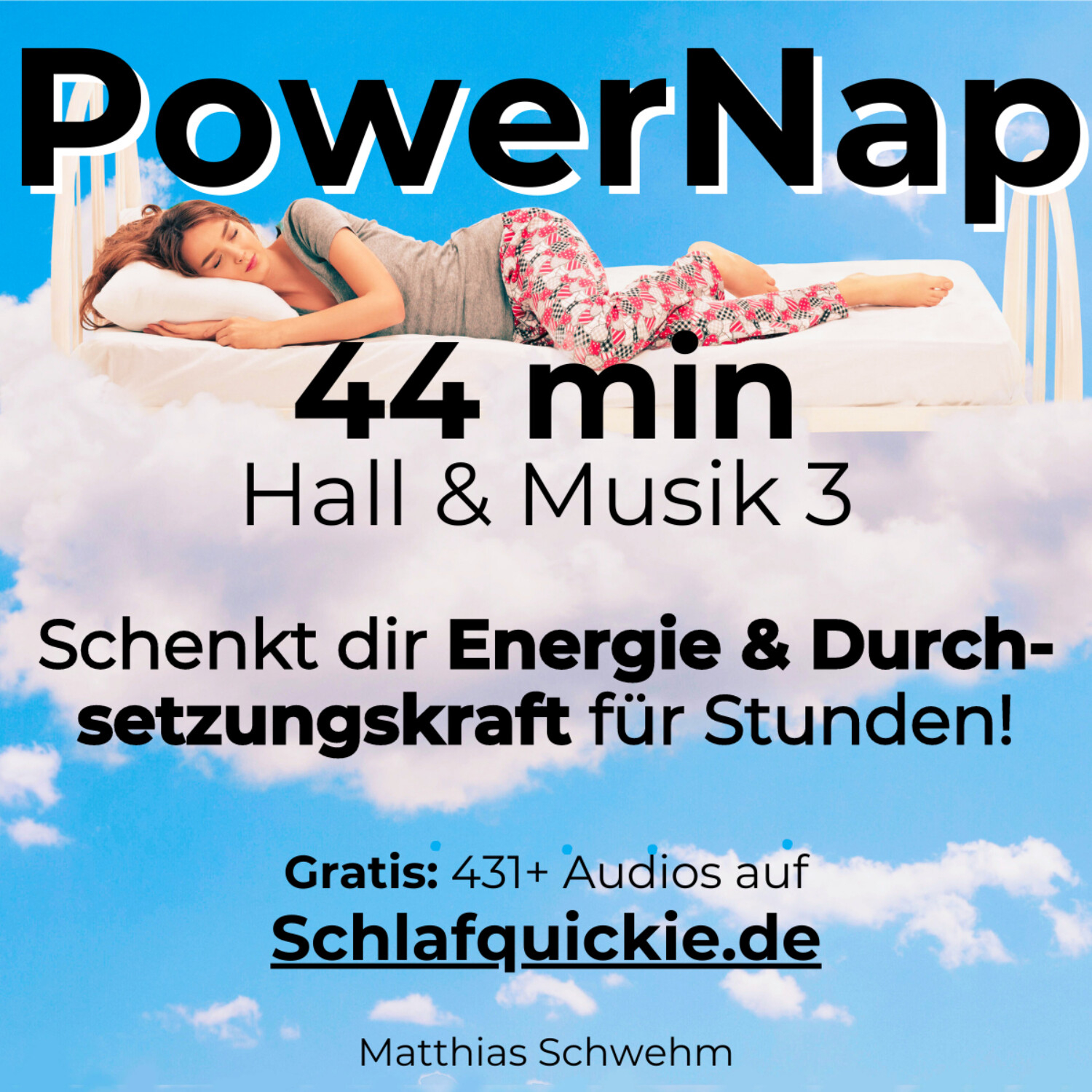 Power Nap 44 min Hall & Musik 3 📢 HypnoKing® NSDR✅ Schlafquickie, Mittagsschlaf Meditation