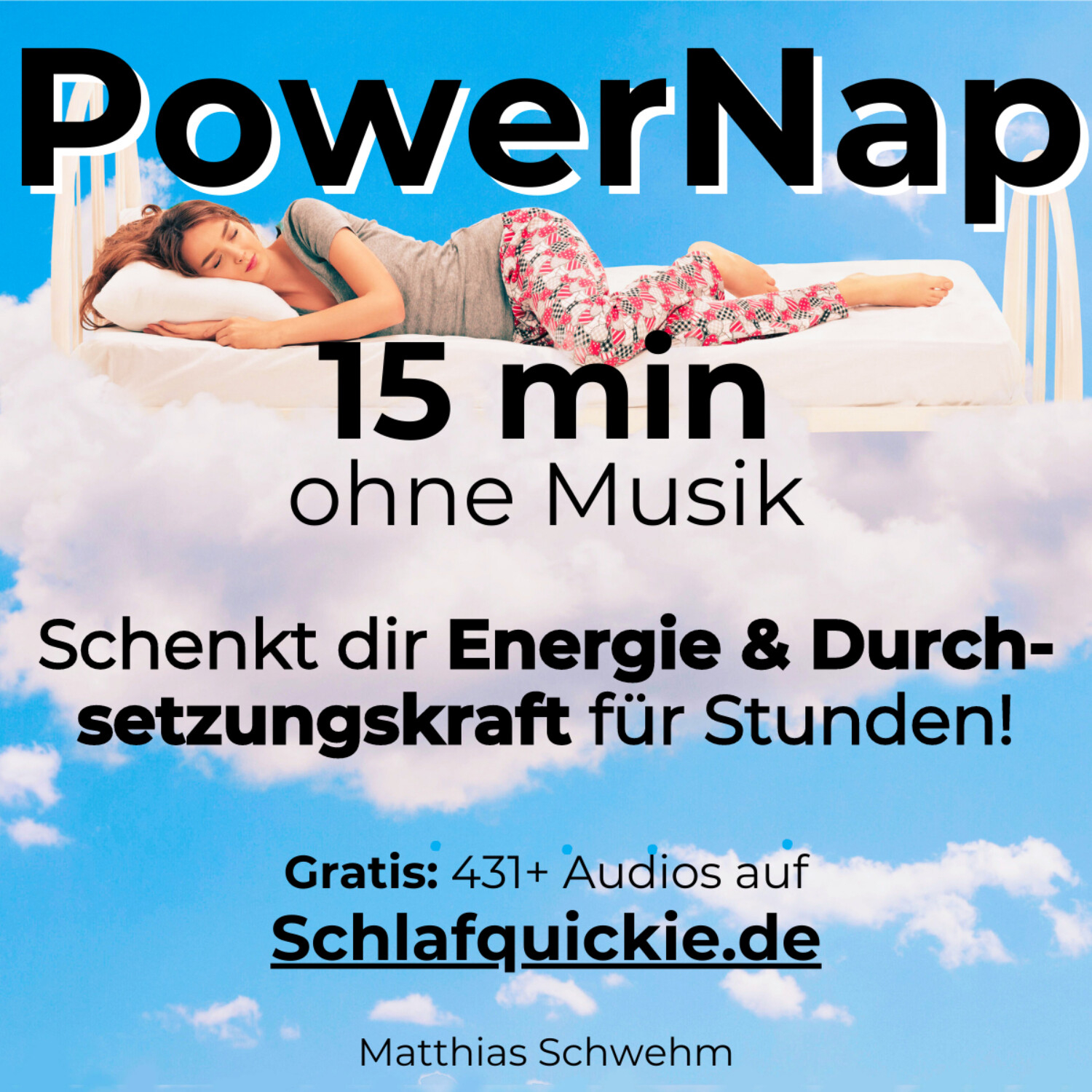 Power Nap 15 min ohne Musik, deutsch 📢 HypnoKing® ✅ Schlafquickie, Mittagsschlaf Meditation Hypnose