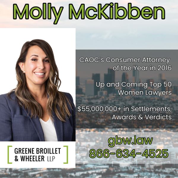 Molly McKibben | Los Angeles Pedestrian Injury Lawyer Orange County Product Liability Wrongful Death artwork