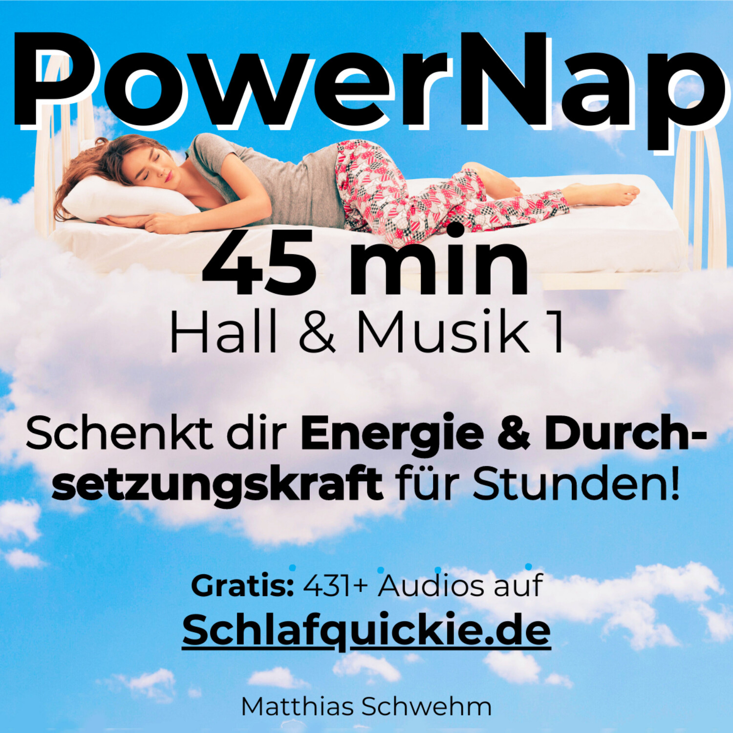 Power Nap 45 min Hall & Musik 1 📢 HypnoKing® NSDR✅ Schlafquickie, Mittagsschlaf Meditation