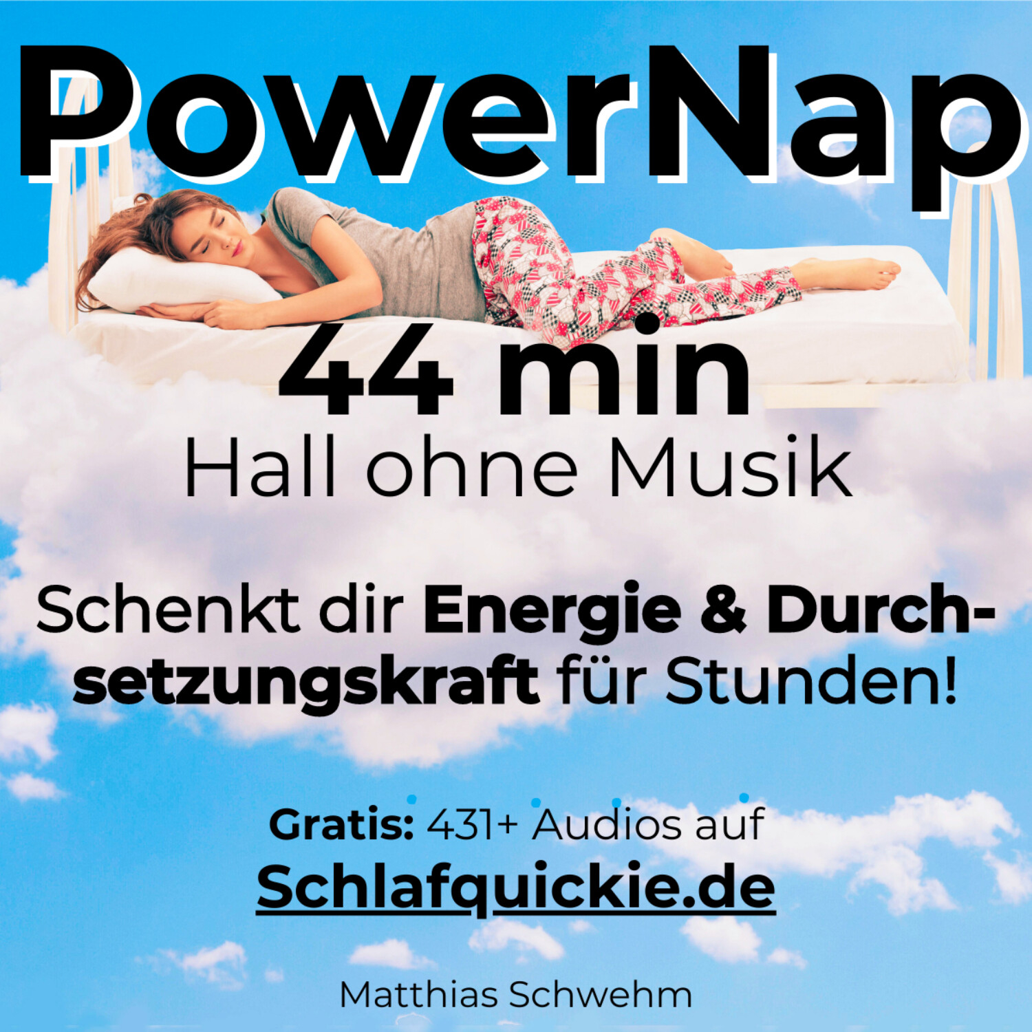 Power Nap 44 min Hall ohne Musik 📢 HypnoKing® NSDR✅ Schlafquickie, Mittagsschlaf Meditation