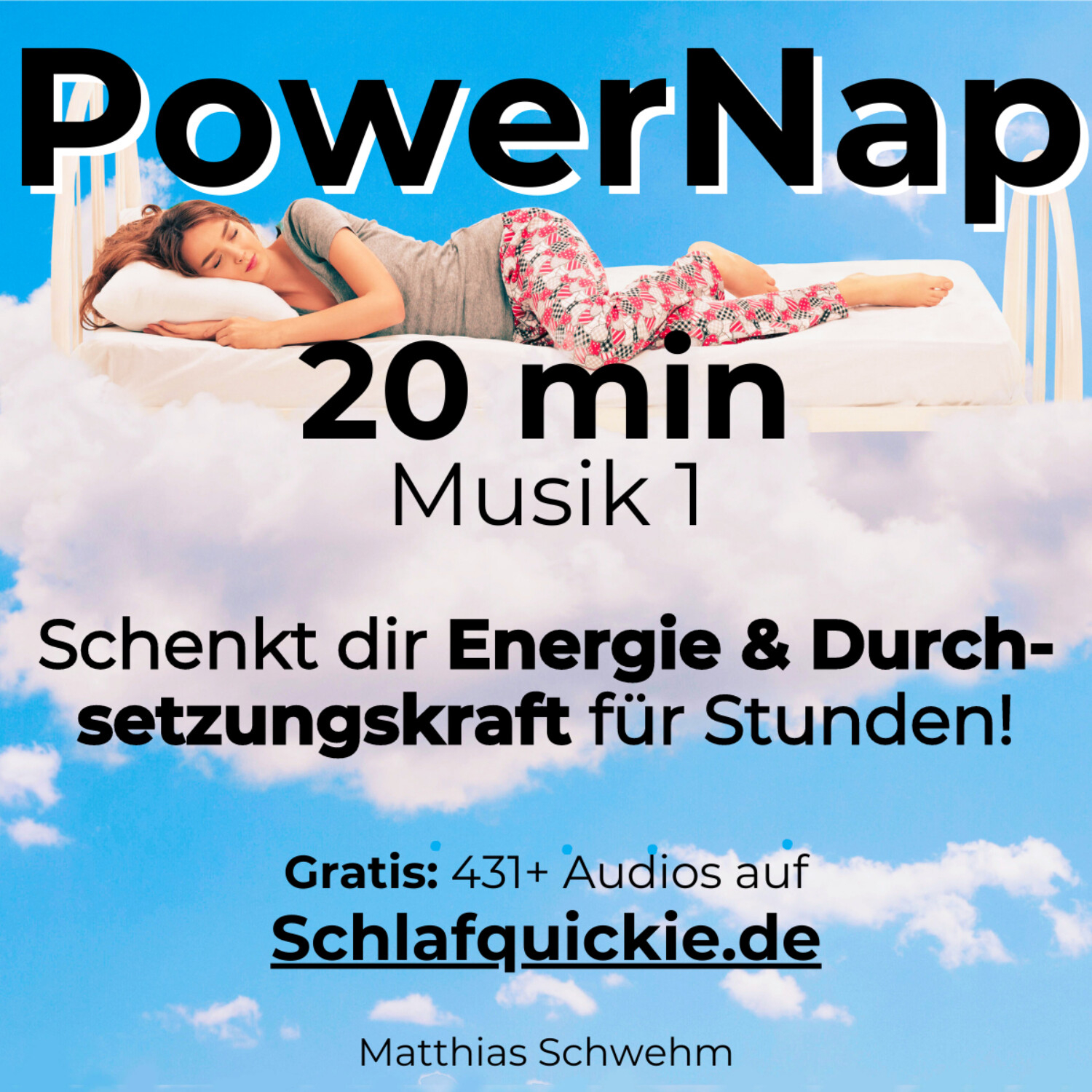 Power Nap 20 min deutsch & Musik 1 📢 HypnoKing®✅ Schlafquickie, Mittagsschlaf Meditation Hypnose