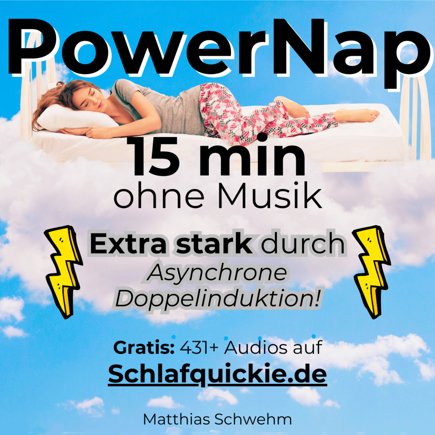 Power Nap  15 min ⚠️Extra stark durch ﻿Asynchrone Doppelinduktion!💥 ohne Musik. Benutze Kopfhörer! 🎧 Hypnose Schlafquickie, Mittagsschlaf