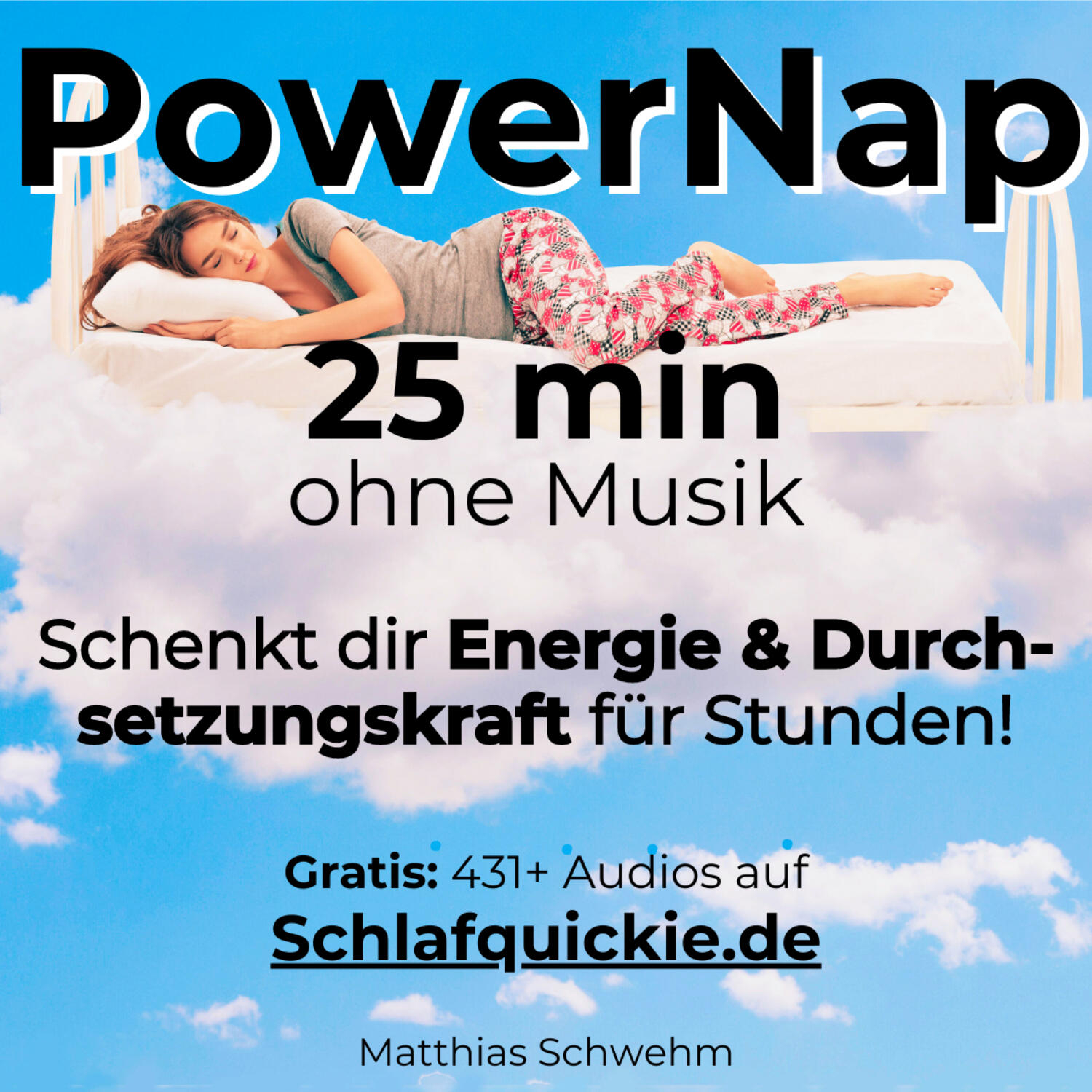 Power Nap 25 min ohne Musik, deutsch 📢 HypnoKing® ✅ Schlafquickie, Mittagsschlaf Meditation Hypnose