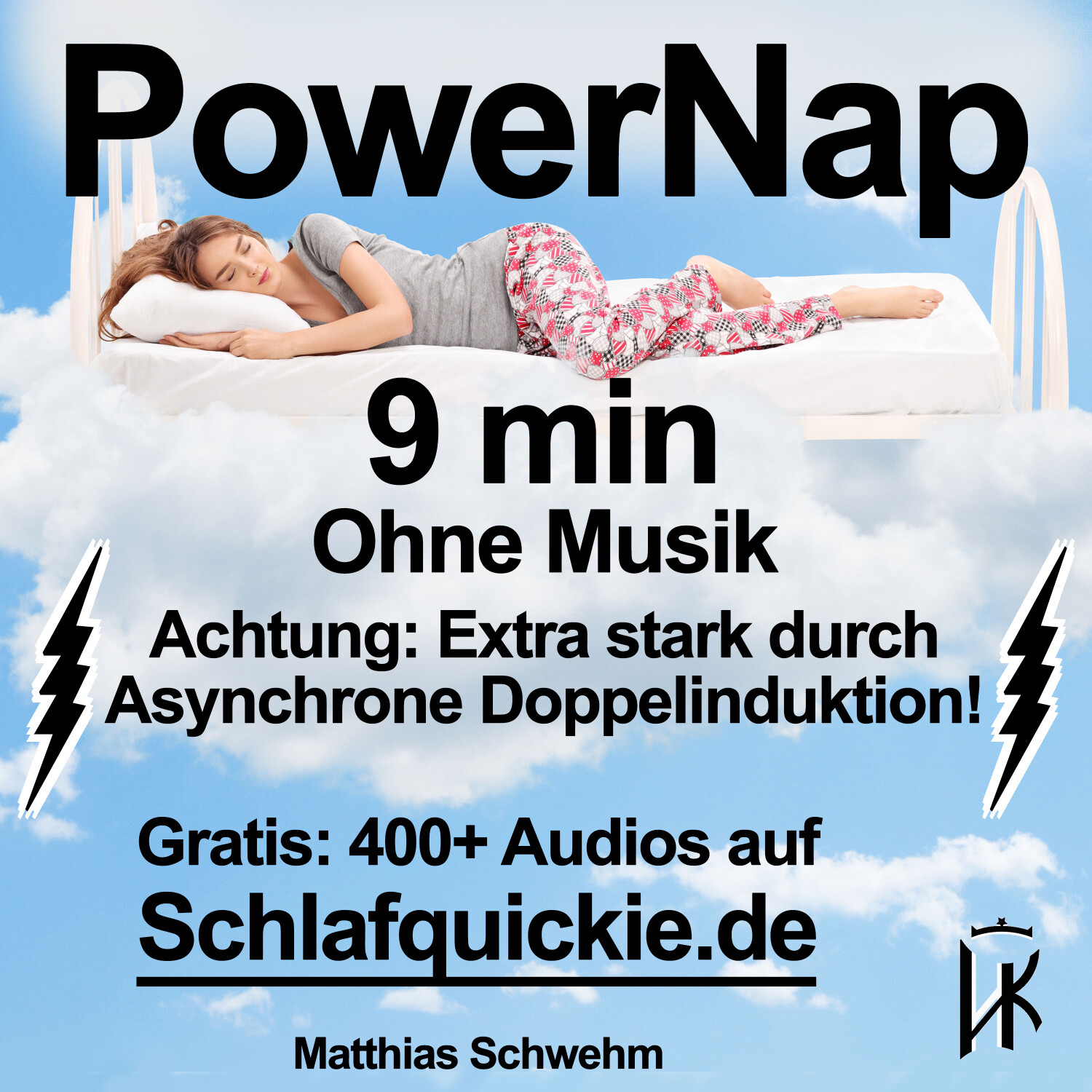 Power Nap 9 min ⚠️Extra stark! ﻿Asynchrone Doppelinduktion!💥 ohne Musik  Schlafquickie, Mittagsschlaf NSDR