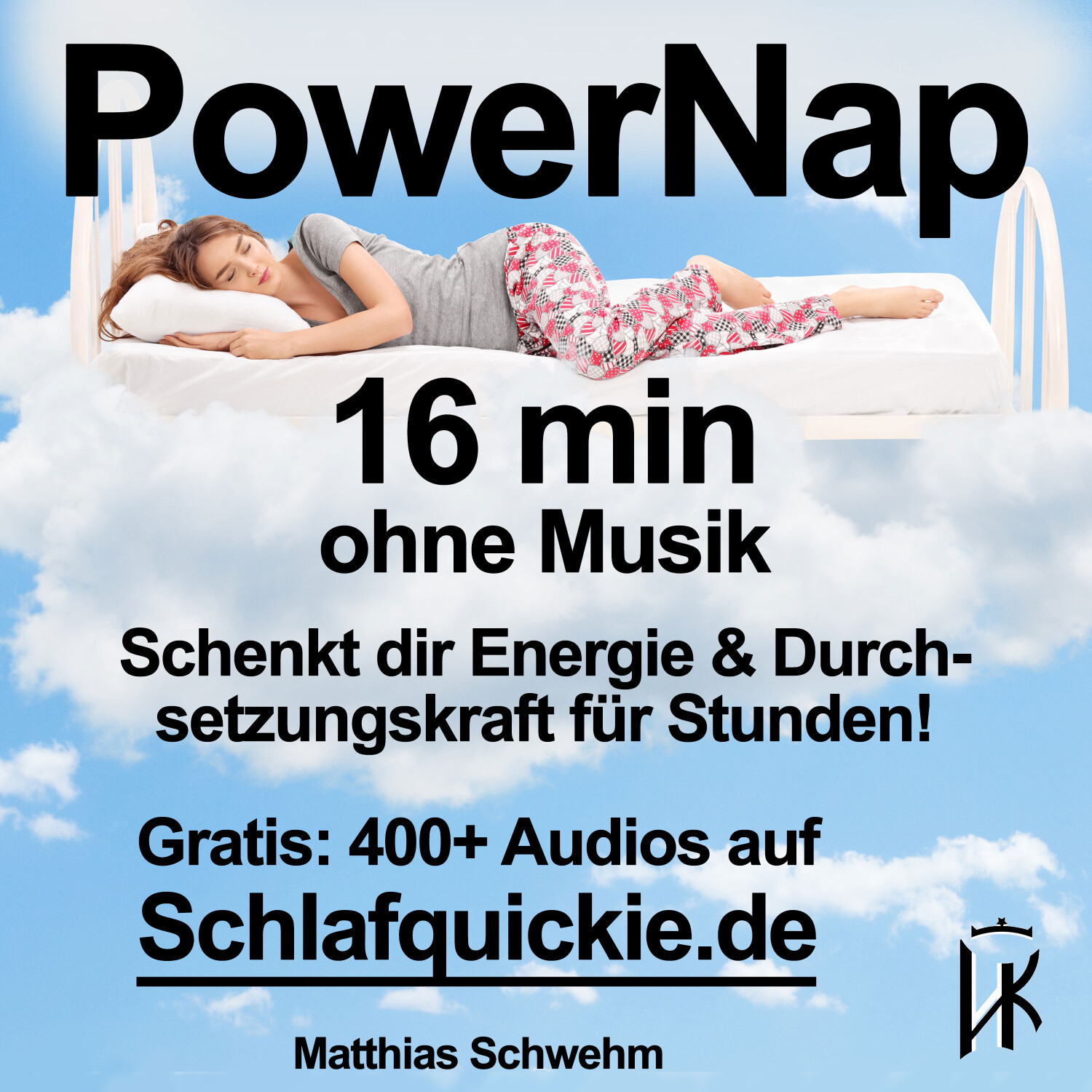 Power Nap 16 min deutsch ohne Musik 📢 HypnoKing® NSDR✅ Schlafquickie, Mittagsschlaf Meditation