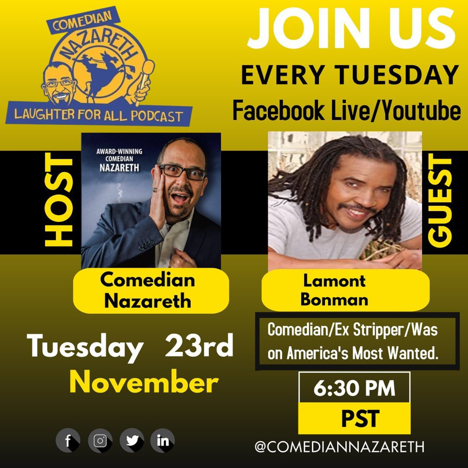 Laughter for All Podcast with Comedian Nazareth