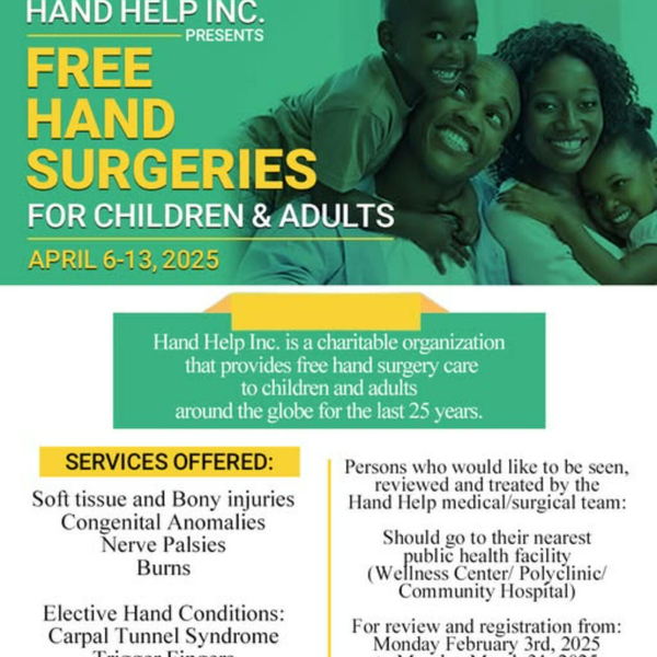 Saint Lucia to Host Hand Surgery Mission, Offering Free Medical Care artwork